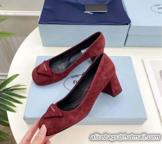 Good Quality Prada Sude Pumps 5.5cm Purple 026020