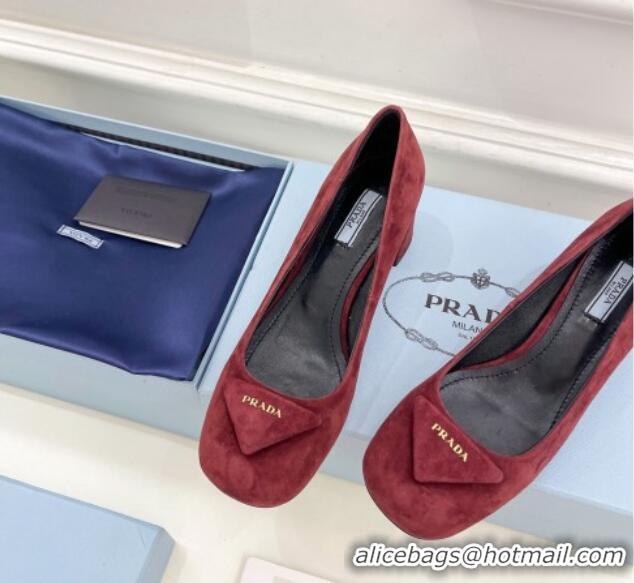 Good Quality Prada Sude Pumps 5.5cm Purple 026020