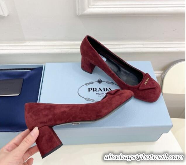 Good Quality Prada Sude Pumps 5.5cm Purple 026020