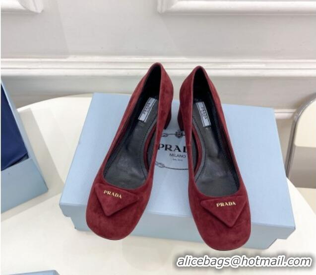 Good Quality Prada Sude Pumps 5.5cm Purple 026020