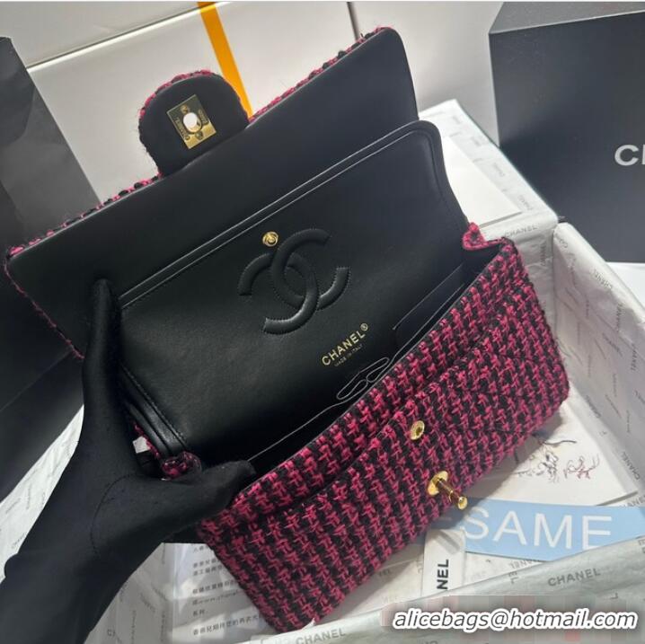 Most Popular Chanel CLASSIC HANDBAG A01112 red&black