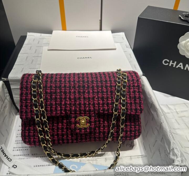 Most Popular Chanel CLASSIC HANDBAG A01112 red&black