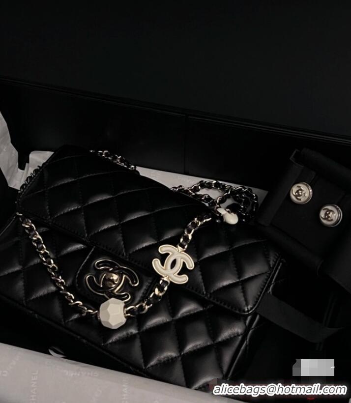 Famous Brand Chanel CLUTCH WITH CHAIN A23P BLACK