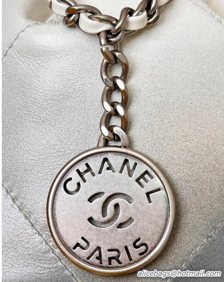 Good Product CHANEL 22 MINI HANDBAG AS3980 White & Silver