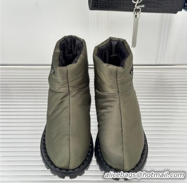 Grade Quality Prada Down Ankle Snow Boots Green 118020