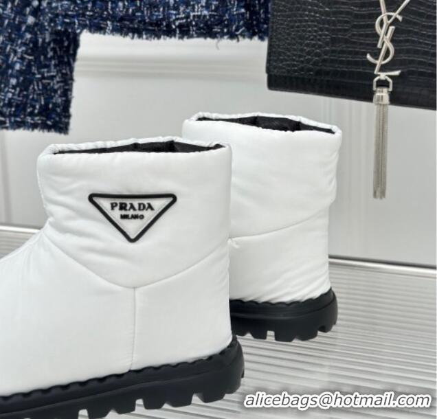 Low Cost Prada Down Ankle Snow Boots White 118023