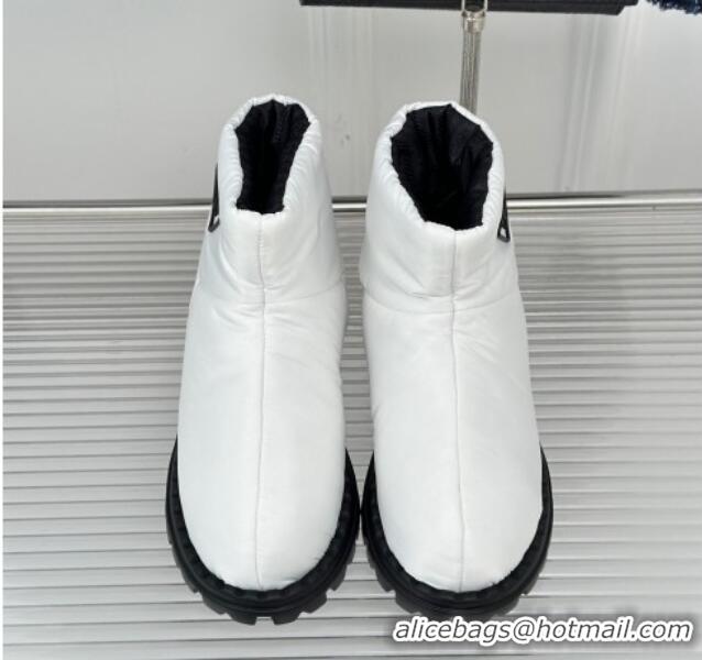 Low Cost Prada Down Ankle Snow Boots White 118023