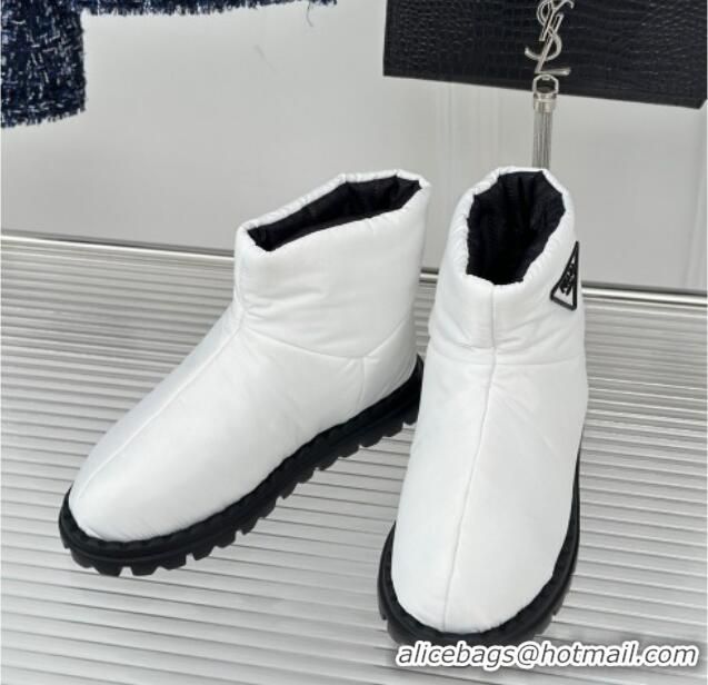 Low Cost Prada Down Ankle Snow Boots White 118023