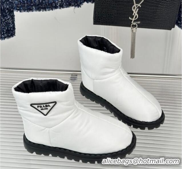 Low Cost Prada Down Ankle Snow Boots White 118023