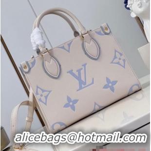 Famous Brand Louis Vuitton ONTHEGO PM M24533 Beige&Light blue