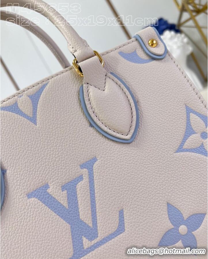 Famous Brand Louis Vuitton ONTHEGO PM M24533 Beige&Light blue