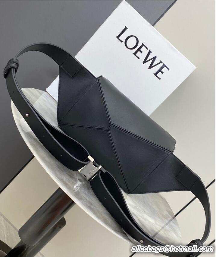Famous Brand Loewe Small Classic Leather Puzzle Fanny Pack 02963 Black