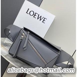 Best Price Loewe Small Classic Leather Puzzle Fanny Pack 02963 Gray