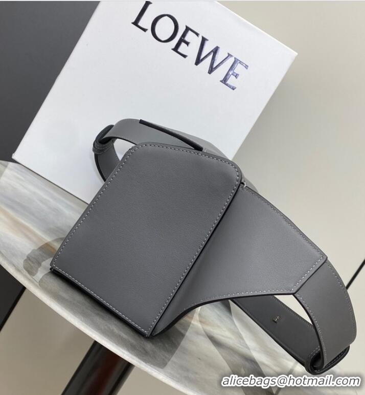 Best Price Loewe Small Classic Leather Puzzle Fanny Pack 02963 Gray