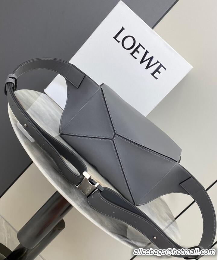 Best Price Loewe Small Classic Leather Puzzle Fanny Pack 02963 Gray