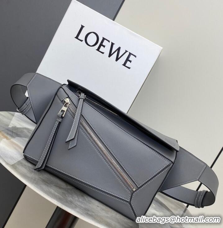 Best Price Loewe Small Classic Leather Puzzle Fanny Pack 02963 Gray