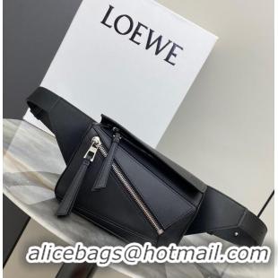 Buy Fashionable Loewe mini Classic Leather Puzzle Fanny Pack 02948 Black