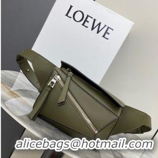 Best Price Loewe mini Classic Leather Puzzle Fanny Pack 02948 Dark Green