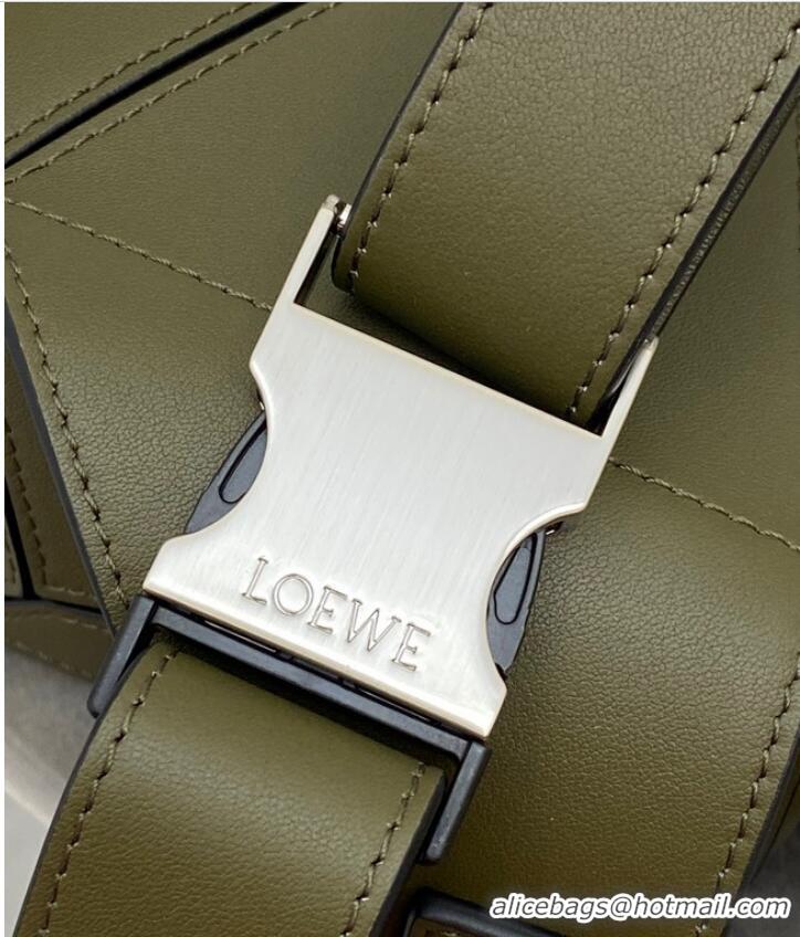 Best Price Loewe mini Classic Leather Puzzle Fanny Pack 02948 Dark Green