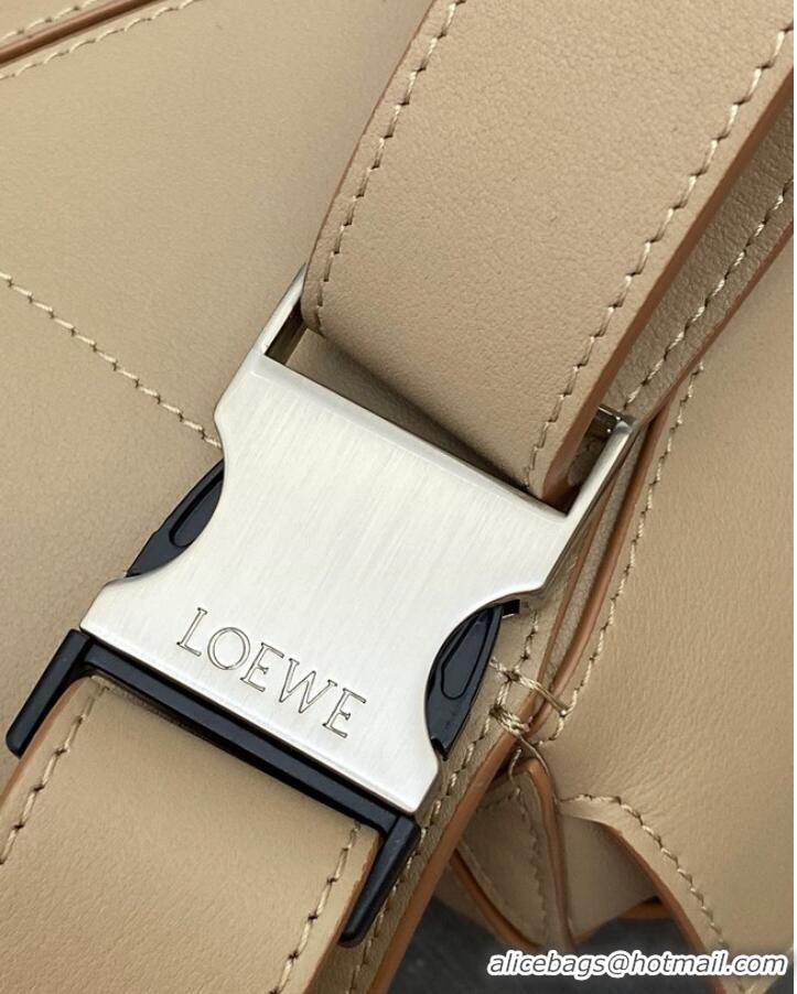 Top Quality Loewe mini Classic Leather Puzzle Fanny Pack 02948 Apricot