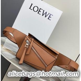 Famous Brand Loewe mini Classic Leather Puzzle Fanny Pack 02948 Brown