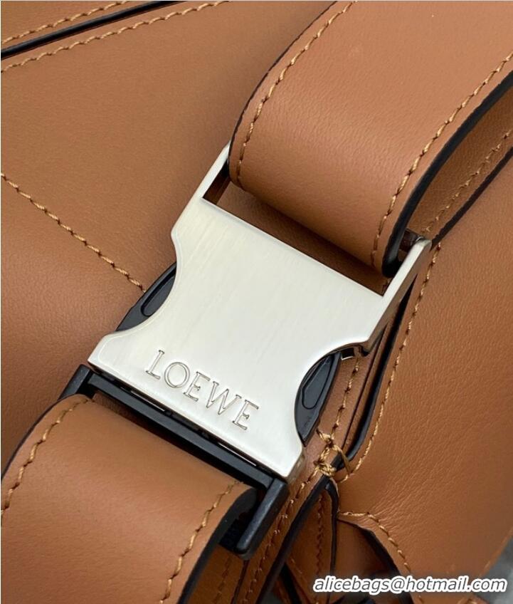 Famous Brand Loewe mini Classic Leather Puzzle Fanny Pack 02948 Brown