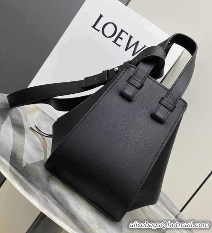 Super Quality Loewe Classic Satin cow leather Hammock bag 96553 Black