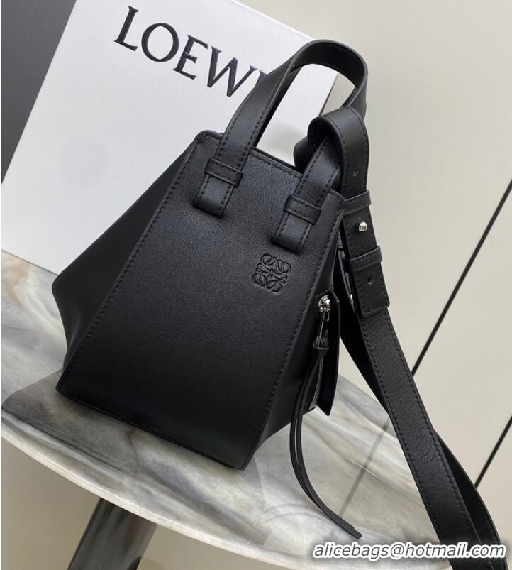 Super Quality Loewe Classic Satin cow leather Hammock bag 96553 Black