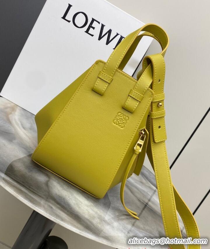 Pretty Style Loewe Classic Satin cow leather Hammock bag 96553 Yellow