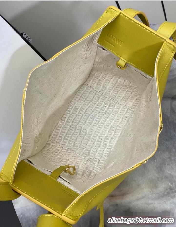 Pretty Style Loewe Classic Satin cow leather Hammock bag 96553 Yellow