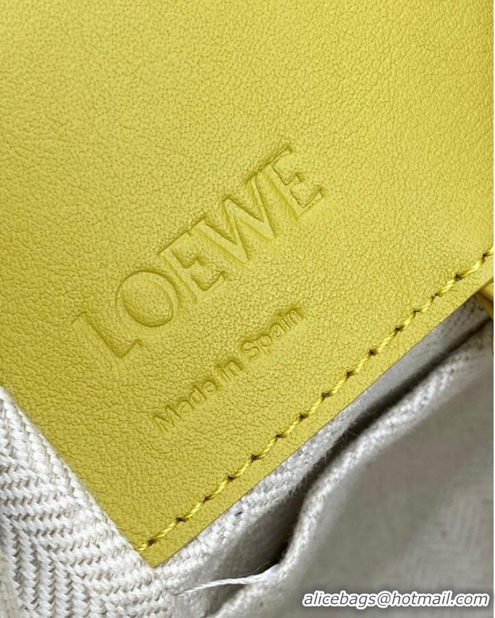 Pretty Style Loewe Classic Satin cow leather Hammock bag 96553 Yellow