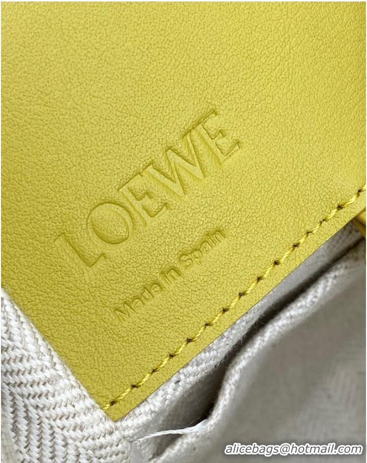 Pretty Style Loewe Classic Satin cow leather Hammock bag 96553 Yellow