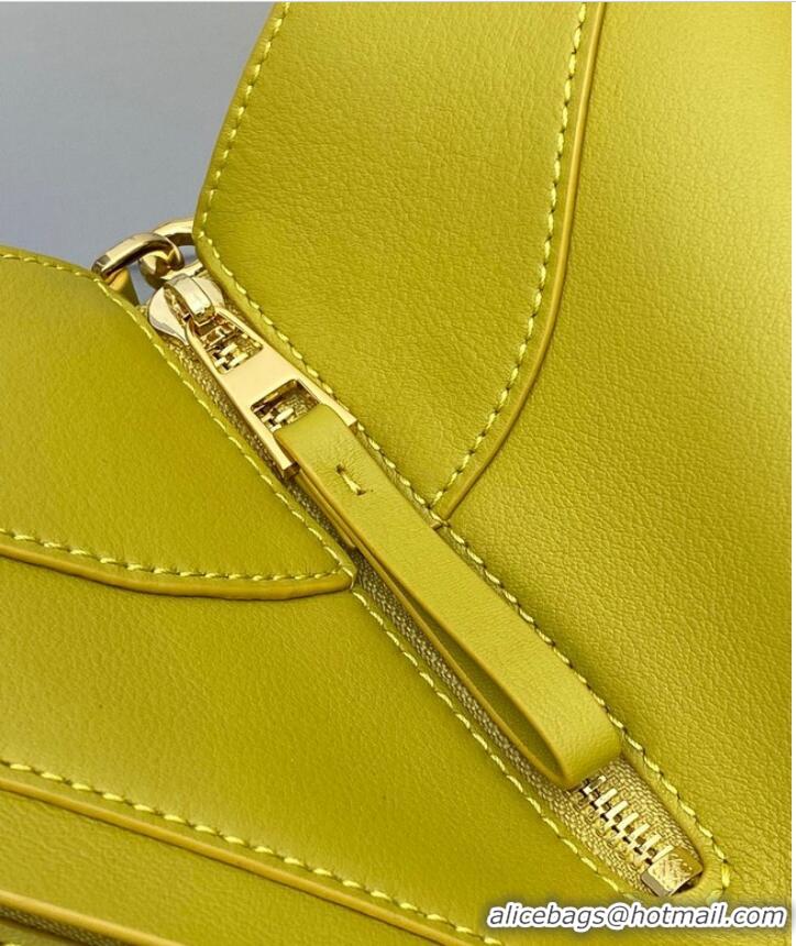 Pretty Style Loewe Classic Satin cow leather Hammock bag 96553 Yellow