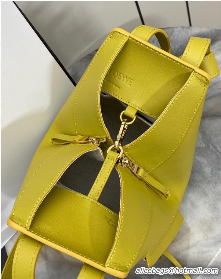 Pretty Style Loewe Classic Satin cow leather Hammock bag 96553 Yellow