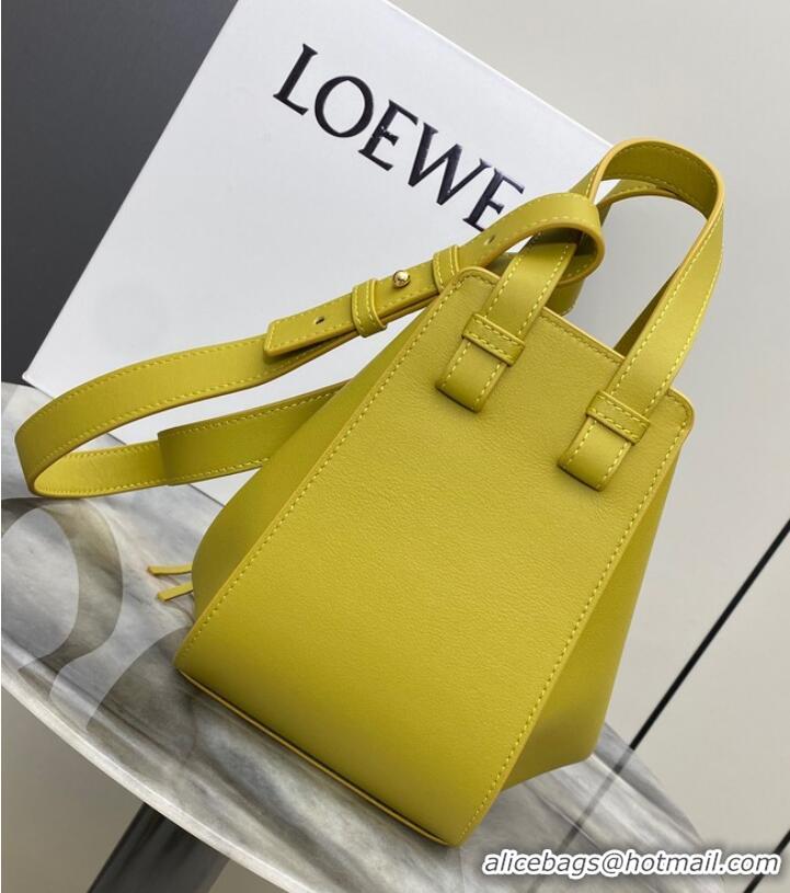 Pretty Style Loewe Classic Satin cow leather Hammock bag 96553 Yellow