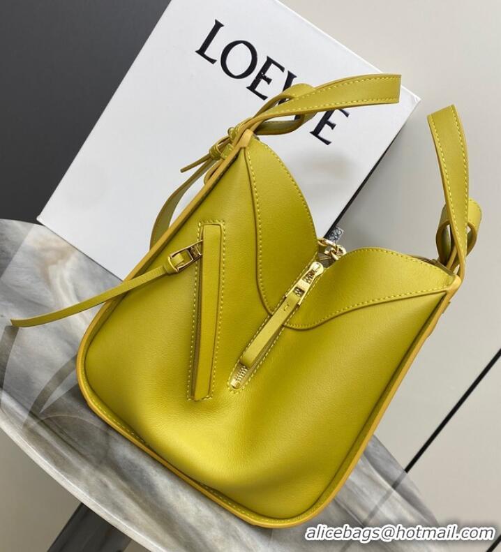 Pretty Style Loewe Classic Satin cow leather Hammock bag 96553 Yellow