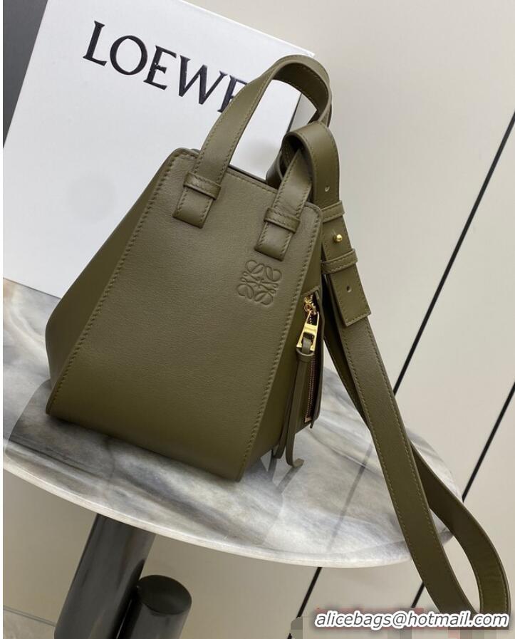 Promotional Loewe Classic Satin cow leather Hammock bag 96553 Dark Green