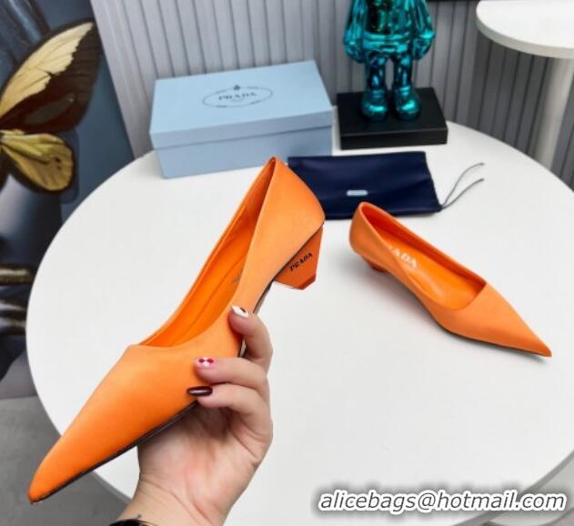 Buy Discount Prada Satin Pumps 4cm Orange 202056