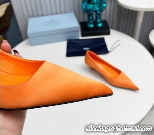 Buy Discount Prada Satin Pumps 4cm Orange 202056