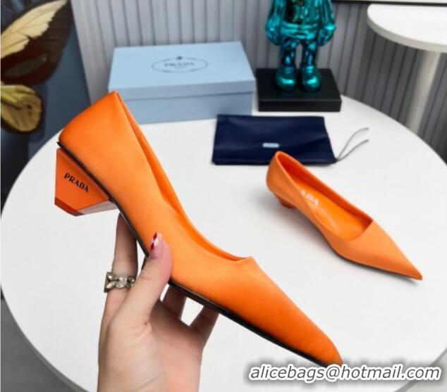 Buy Discount Prada Satin Pumps 4cm Orange 202056