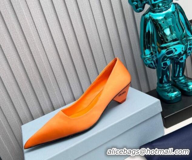 Buy Discount Prada Satin Pumps 4cm Orange 202056