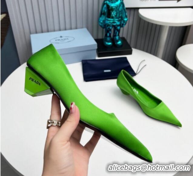 Buy Discount Prada Satin Pumps 4cm Green 202060