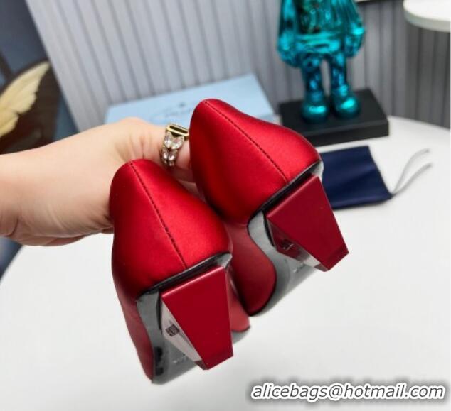 Pretty Style Prada Satin Pumps 4cm Red 202062