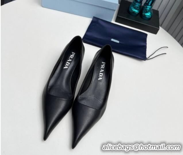 Best Price Prada Leather Pumps 4cm Black 202063