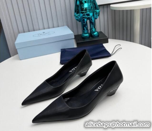 Best Price Prada Leather Pumps 4cm Black 202063