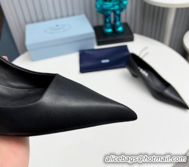 Best Price Prada Leather Pumps 4cm Black 202063