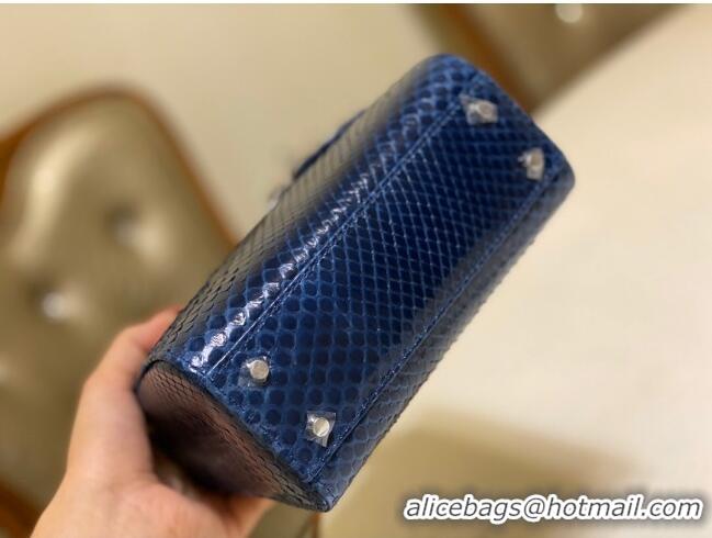 Famous Brand Dior Mini Lady Dior Bag in Python Leather CD2116 Deep Blue 2023