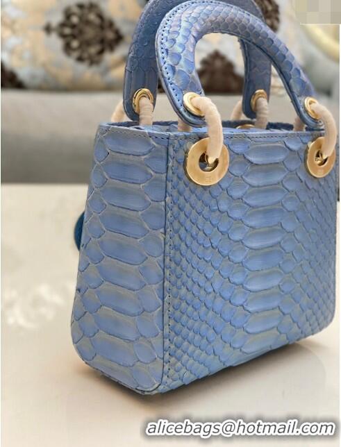 Trendy Design Dior Mini Lady Dior Bag in Python Leather CD2116 Blue 2023