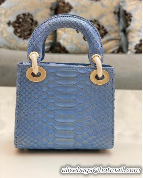 Trendy Design Dior Mini Lady Dior Bag in Python Leather CD2116 Blue 2023