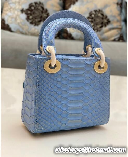 Trendy Design Dior Mini Lady Dior Bag in Python Leather CD2116 Blue 2023